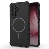 For Samsung Galaxy A56 5G Magnetic Case Corrugated Texture Heat Dissipation TPU + PC Phone Back Cover