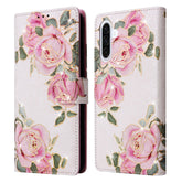 For Samsung Galaxy A17 5G / A26 5G Case RFID Blocking Flower Leather Phone Cover with Wrist Strap