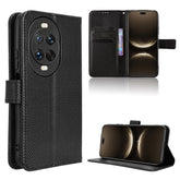 Étui portefeuille en cuir avec sangle pour Huawei Nova 14 5G, texture diamant