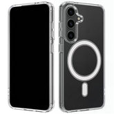 Für Samsung Galaxy S23 FE, transparente Hülle, kompatibel mit MagSafe, WANLONFENG LM2-Serie, Telefonabdeckung (großes Linsenloch)