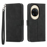 Étui portefeuille en cuir avec dragonne pour Huawei Nova 14 Ultra 5G (DF-03)