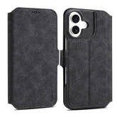 DENIOR B07 For iPhone 16 Case Leather + PC Magnetic Detachable Wallet Phone Cover
