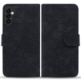 Phone Case For Samsung Galaxy A17 5G / A17 4G / A26 5G / A16 4G / 5G Flower Imprinted PU Leather Wallet Flip Cover with Wrist Strap