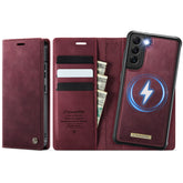 Für Samsung Galaxy S22+ 5G Hülle CASEME C49 Kompatibel mit MagSafe RFID Blocking Abnehmbare Brieftasche Leder Telefonabdeckung