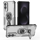 For Samsung Galaxy S25 Edge Case Rotatable Ring Kickstand PC + TPU Shockproof Phone Cover