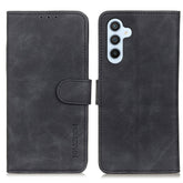 KHAZNEH For Samsung Galaxy S25 FE Case PU Leather Retro Texture Phone Cover - TechGearPal