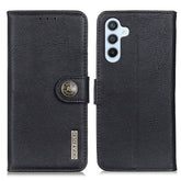 KHAZNEH For Samsung Galaxy S25 FE Wallet Case Cowhide Texture Leather Flip Phone Cover