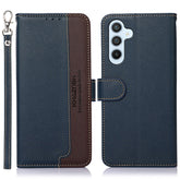 KHAZNEH For Samsung Galaxy S25 FE Case RFID Blocking Wallet Litchi Texture PU Leather Phone Cover with Strap - TechGearPal