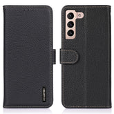 KHAZNEH For Samsung Galaxy S25 FE Case Genuine Cow Leather Flip Phone Cover - TechGearPal