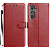 For Samsung Galaxy S25 FE Leather Case Wallet Stand Phone Cover with Handy Strap