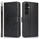 For Samsung Galaxy S24 Case Textured Leather Wallet Phone Cover with Strap