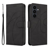 Für Samsung Galaxy S25 FE Brieftaschenhülle Leder-Telefonabdeckung mit Ständer und geschwungenem Liniendesign