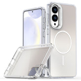 Für Samsung Galaxy S25 Edge Hülle Kompatibel mit MagSafe TPU + Acryl Farbverlauf Telefonabdeckung mit Ständer