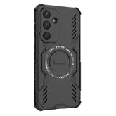 For Samsung Galaxy S25 FE Magnetic Case Butterfly Armor Hollow Heat Dissipation PC + TPU Phone Cover - TechGearPal