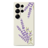For Samsung Galaxy S25 Ultra Case Lavender Pattern Printing Straight Edge TPU Phone Back Cover