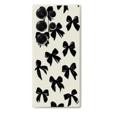 Coque arrière en TPU pour Samsung Galaxy S25 Ultra, motif nœud noir, bord droit, impression