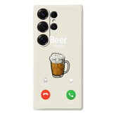 Coque arrière en TPU pour Samsung Galaxy S25 Ultra, motif bière, bord droit