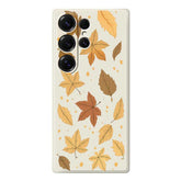 For Samsung Galaxy S25 Ultra Case Maple Leaves Pattern Printing Straight Edge TPU Phone Back Cover - TechGearPal