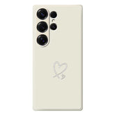 For Samsung Galaxy S25 Ultra Case White Love Pattern Printing Straight Edge TPU Phone Back Cover - TechGearPal