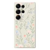 For Samsung Galaxy S25 Ultra Case Pink Blue Flowers Pattern Printing Straight Edge TPU Phone Back Cover - TechGearPal