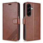 AZNS For Samsung Galaxy S25 FE Case Anti-Scratch PU Leather Stand Wallet Phone Cover - TechGearPal