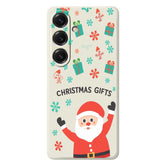 For Samsung Galaxy S25 Case Christmas Gifts Pattern Printing Straight Edge TPU Phone Back Cover