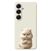 Für Samsung Galaxy S25 Hülle Angry Cat Musterdruck Gerade Kante TPU Telefon Rückseite