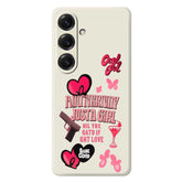 Für Samsung Galaxy S25 Hülle Pink Elements Musterdruck Straight Edge TPU Telefon Rückseite