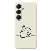 Für Samsung Galaxy S25 Hülle Strichmännchen Muster Druck Gerade Kante TPU Telefon Rückseite