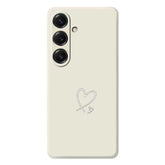 Coque arrière en TPU pour Samsung Galaxy S25, motif Love blanc, bord droit, impression