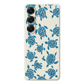 For Samsung Galaxy S25 Case Blue Turtle Pattern Printing Straight Edge TPU Phone Back Cover - TechGearPal
