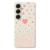 For Samsung Galaxy S25 Case Pink Love Pattern Printing Straight Edge TPU Phone Back Cover - TechGearPal