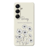 For Samsung Galaxy S25 Case Sketch Flowers Pattern Printing Straight Edge TPU Phone Back Cover - TechGearPal