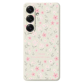 For Samsung Galaxy S25 Case Small Flower Pattern Printing Straight Edge TPU Phone Back Cover - TechGearPal