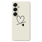For Samsung Galaxy S25 Case Black Love Pattern Printing Straight Edge TPU Phone Back Cover - TechGearPal