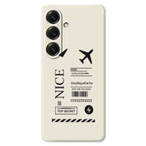 For Samsung Galaxy S25 Case Boarding Ticket Pattern Printing Straight Edge TPU Phone Back Cover - TechGearPal