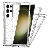 Für Samsung Galaxy S23 Ultra Hülle Klare Acryl-TPU-Hybrid-Telefonabdeckung mit laserbedruckter Folie