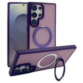 For Samsung Galaxy S25 Ultra Magnetic Case with Kickstand TPU + PC Phone Back Cover