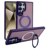 Für Samsung Galaxy S24 Ultra Magnetische Hülle mit Kickstand TPU + PC Telefonrückseite