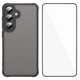 Coque pour Samsung Galaxy S25 avec film protecteur d'écran WANLONFENG FD Series Skin Touch TPU PC Phone Back Cover