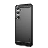 For Samsung Galaxy S25 FE Back Cover MOFI Brushed Texture Carbon Fiber Soft TPU Case - TechGearPal