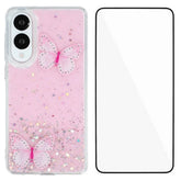 For Samsung Galaxy S25 Edge TPU Case WANLONFENG AW Series PVC Butterfly Epoxy Phone Cover with HD Film - TechGearPal