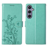 Étui portefeuille en cuir PU avec dragonne pour Samsung Galaxy S25+, motif papillon et fleurs