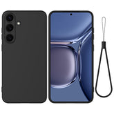 For Samsung Galaxy S25 FE Liquid Silicone Case Phone Back Cover with Hand Strap - TechGearPal