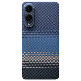 Für Samsung Galaxy S25 Edge, magnetische Hülle, präzise Aussparungen, Farbverlauf-Aramidfaser-Telefonabdeckung mit Metalllinsenrahmen