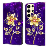 Étui portefeuille à rabat en cuir PU pour Samsung Galaxy S25 Ultra, avec motif imprimé et support