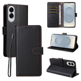 For Samsung Galaxy S25 Edge Wallet Case with Strap ENKAY HAT PRINCE RFID Blocking Leather Stand Phone Cover - TechGearPal