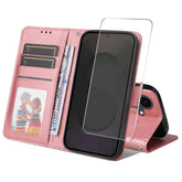 For Samsung Galaxy S25 FE PU Leather Wallet Case ENKAY HAT PRINCE Phone Stand Cover with Tempered Glass - TechGearPal