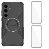 Coque magnétique Wanlonfeng DJ Series pour Samsung Galaxy S25+, en TPU et PC, avec 2 films en verre trempé