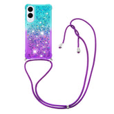 Für Samsung Galaxy S25 Edge Handyhülle Gradient Quicksand TPU Rückseite mit langem Riemen